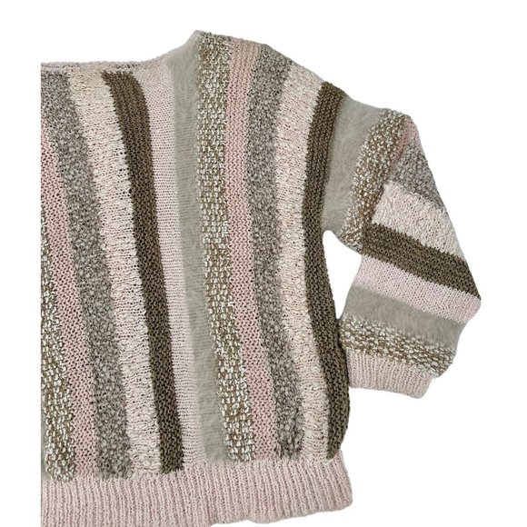 Beautiful Hand Knit Mohair Blend Sweater Women's Size Small/Med Pink Stripe NEW - Picture 8 of 8